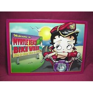 BETTY BOOP TIN SIGN WELCOME TO MYRTLE BEACH BIKE WEEK