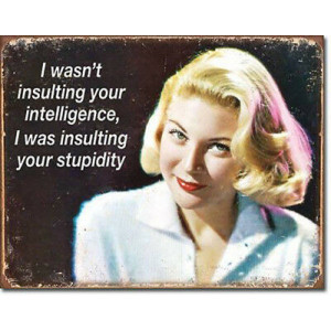 I was Insulting Your Stupidity