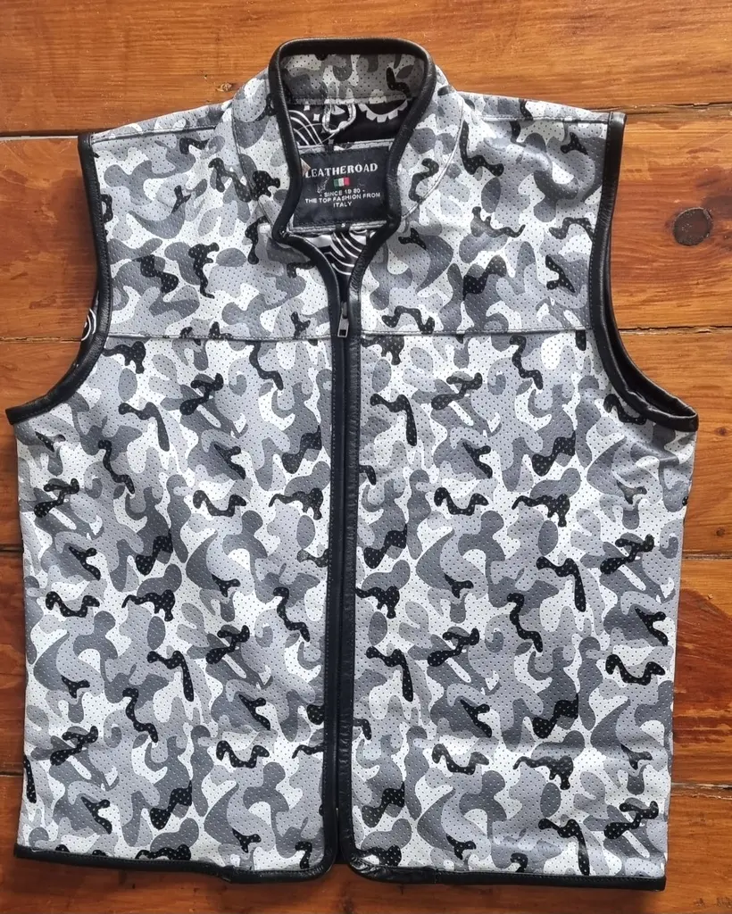 Gilet Pelle Traforato Mimetico Grigio (S).webp