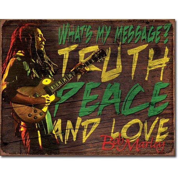Targa Metallica Bob Marley Truth Peace Love Message