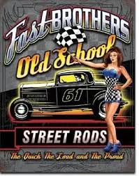 [605279122875] Targa Metallica Fast Brothers Old School Street Rods