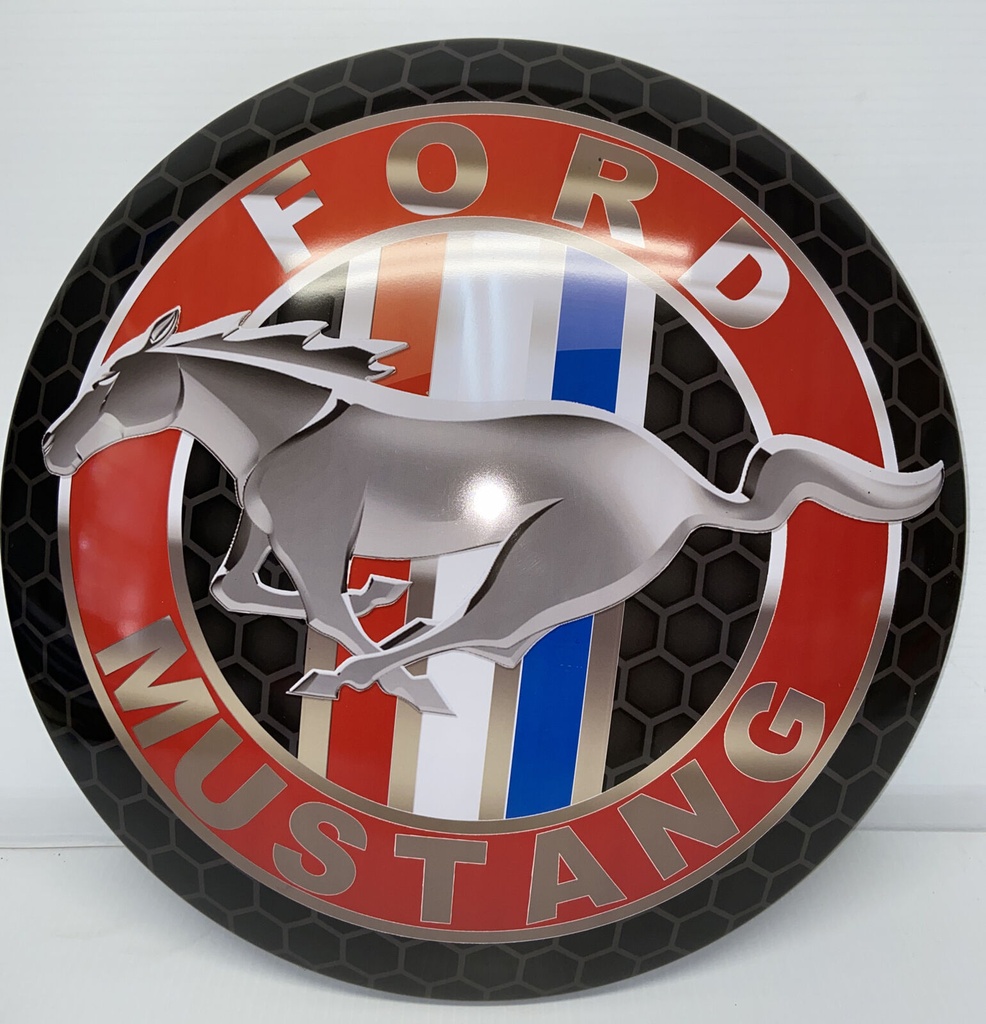 Targa Metallica Bombata Ford Mustang