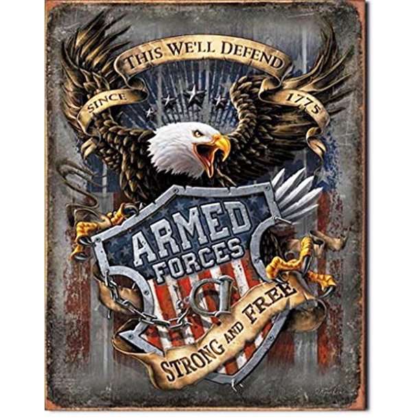 Targa Metallica Armed Forces This We'll Defend