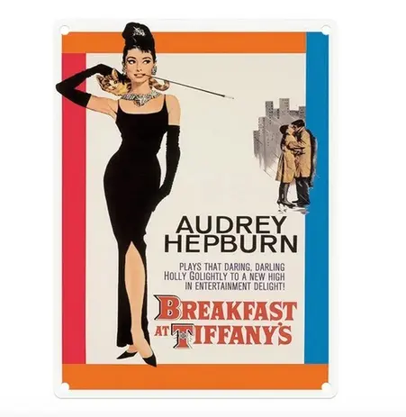 Targa Metallica Audrey Hepburn Breakfast