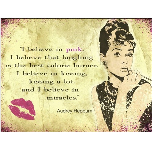 Targa Metallica Audrey Hepburn