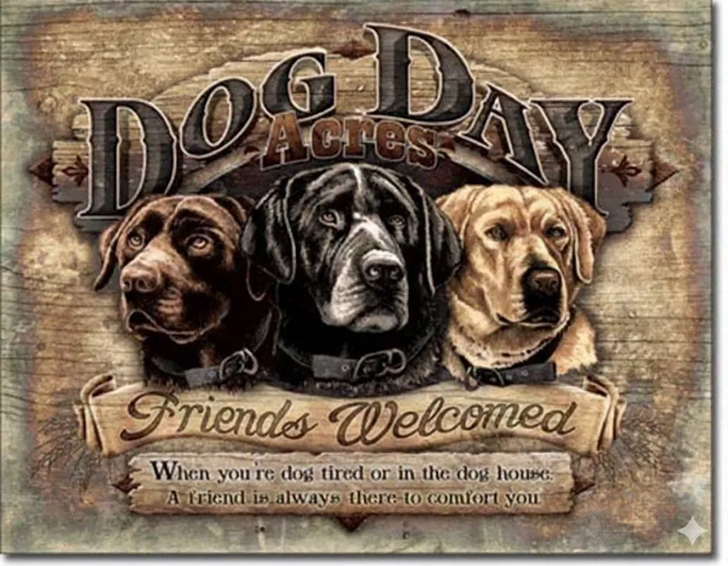 Targa Metallica Dog Day Acres Friends Welcomed