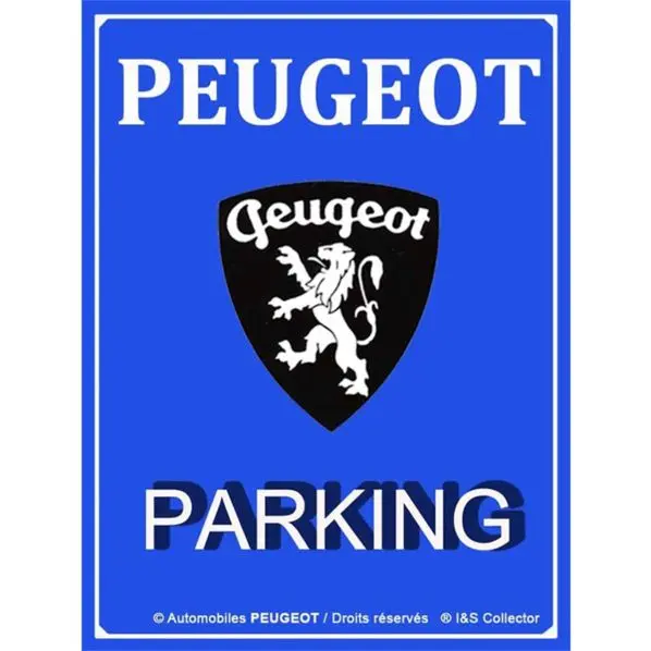Targa metallica Peugeot Parking