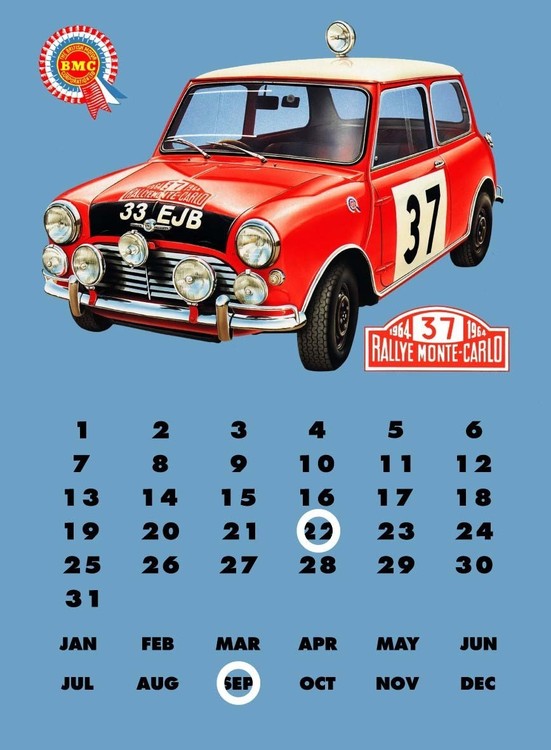 Mini Cooper's Calendar