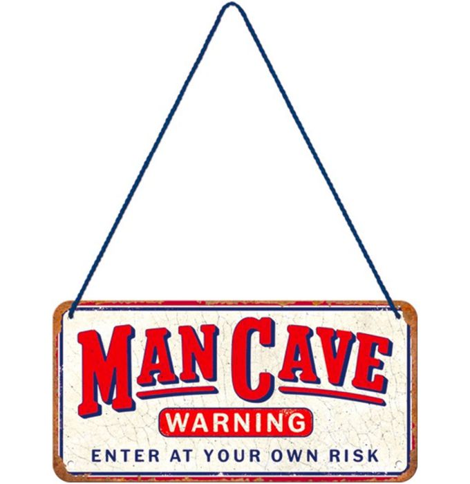 Targa Metallica Man Cave Warning