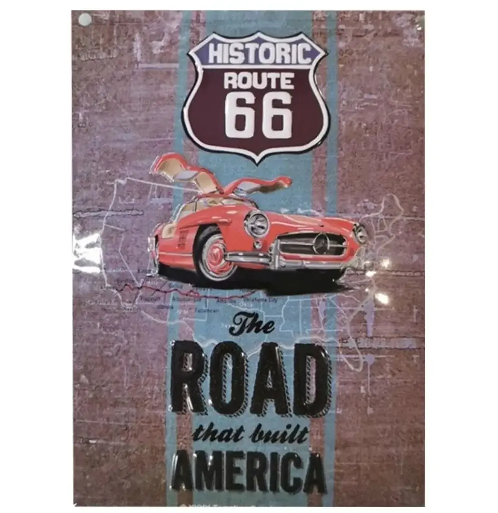 Targa Metallica Route 66 Mercedes