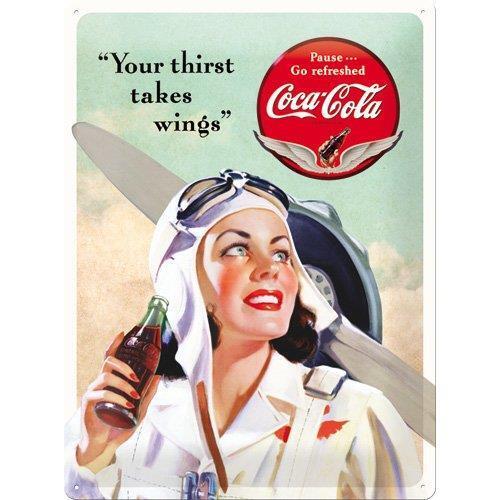 Targa Metallica Coca-Cola Your Thirst Takes Wings