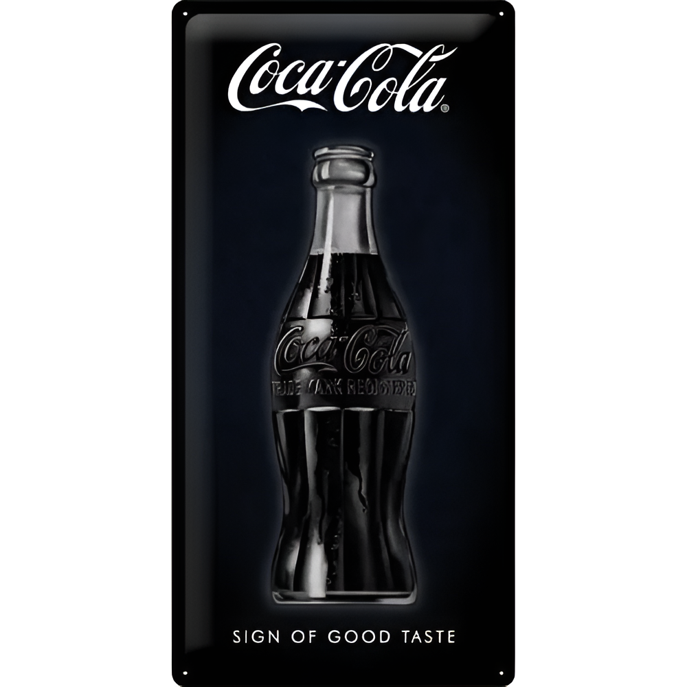 Targa Metallica Coca-Cola Black Sing Of Good Taste
