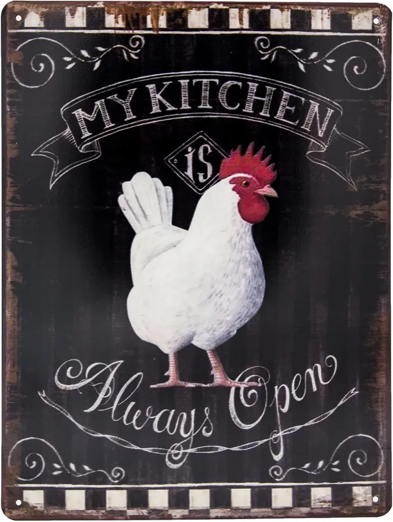 Targa metallica My Kitchen Is Always Open