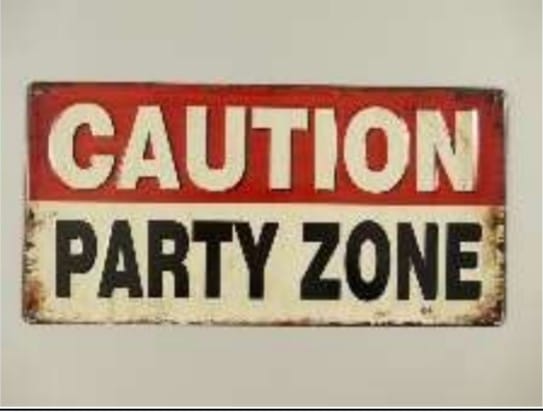 CAUTION PARTY ZONE CM. 40X20