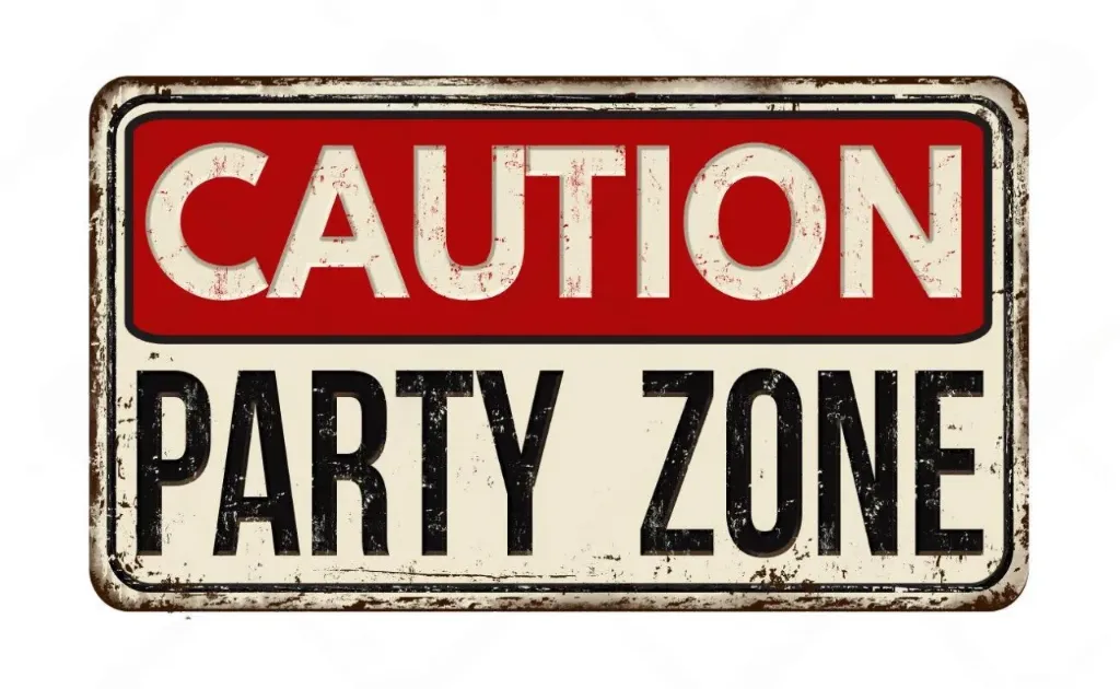 Targa Metallica Caution Party Zone