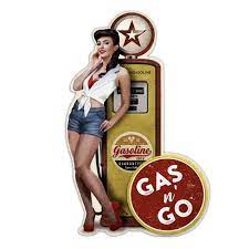 GAS'N GO Gas Pump Pinup Girl 51X30.5 CM