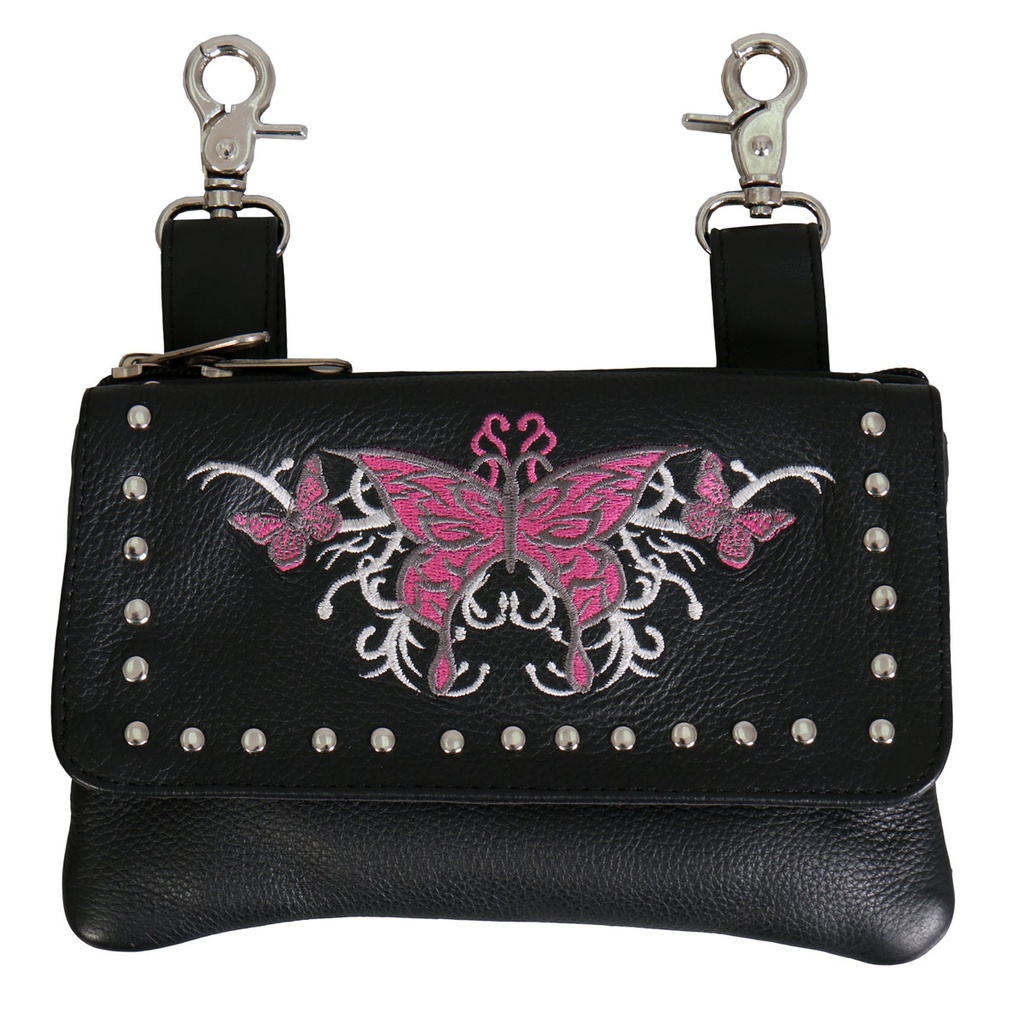 Borsa Clip Pouch Pink Butterfly