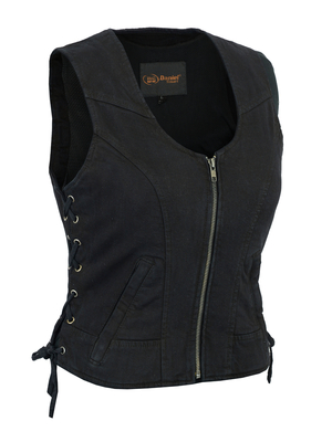 [DM942BK] Gilet Jeans Nero Donna (S)