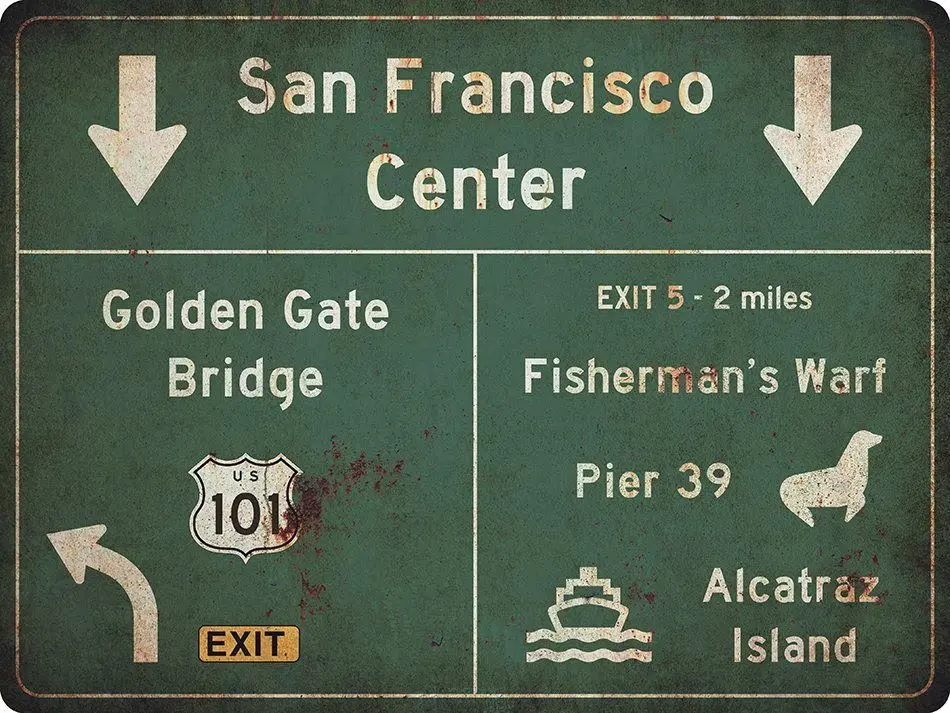 San Francisco Center Cartello Stradale