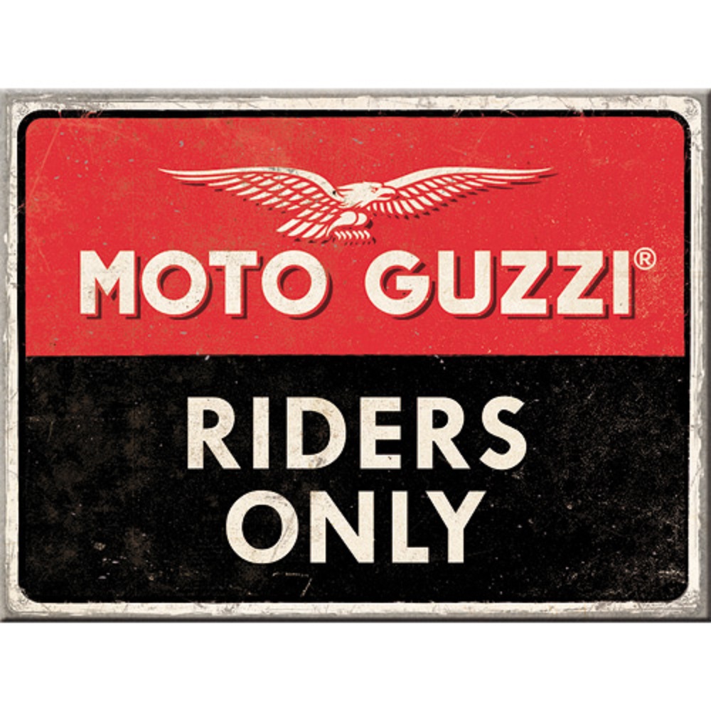 Magnet Moto Guzzi Riders Only 6  cm x 8 cm