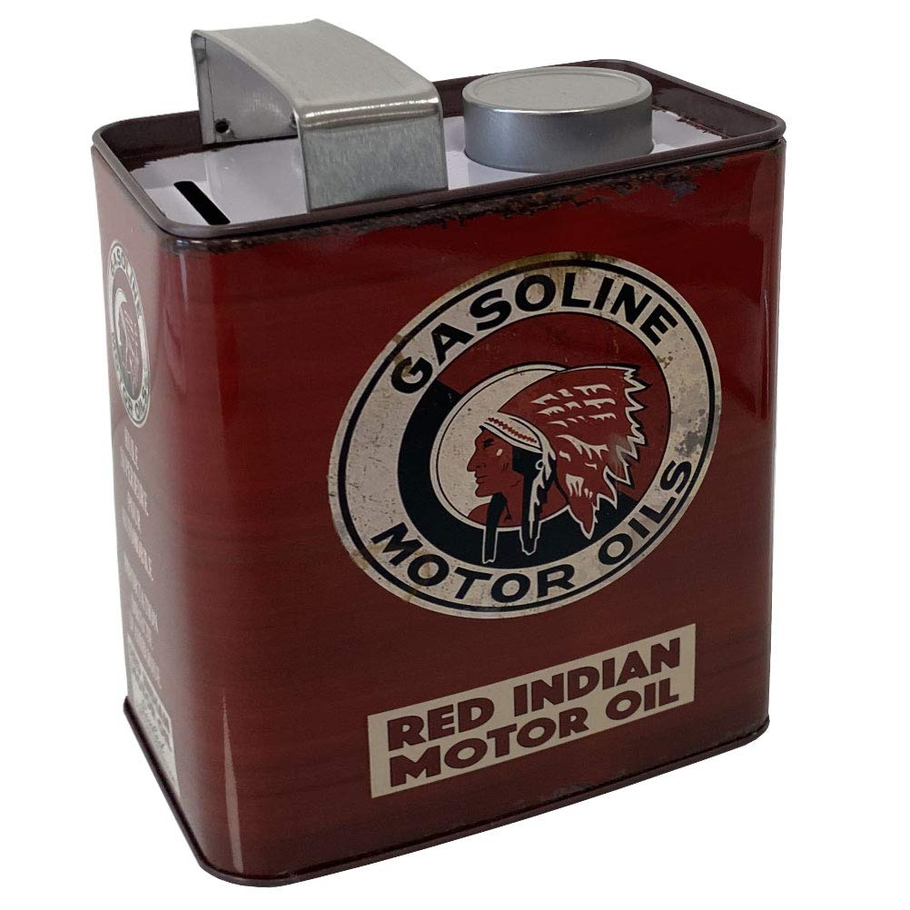 Salvadanaio Tanica Red Indian Olio Motore (12, 2x7, 8x17, 1cm)