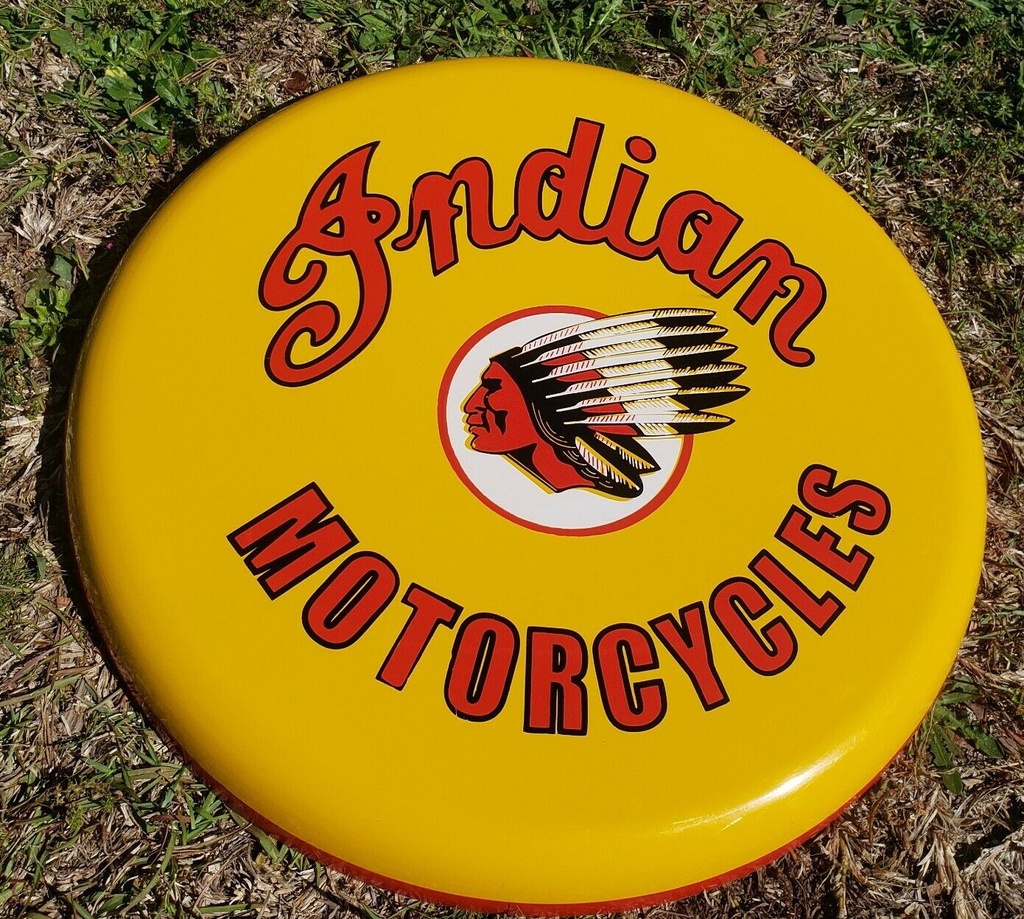Indian Motorcycle Round Porcelain