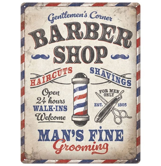 Targa Metallica Barber Shop