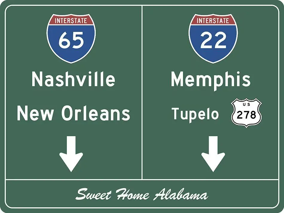 Nashville -Memphis Cartello Stradale