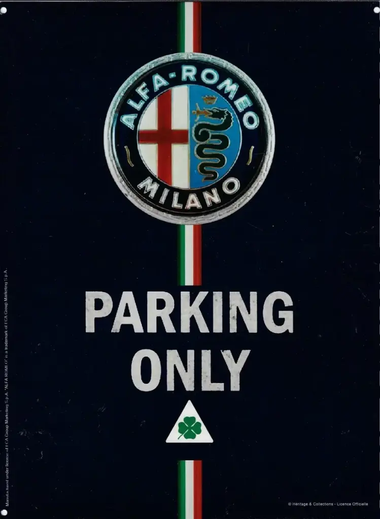 [3700407642465] Targa Metallica Alfa Romeo Parking Only