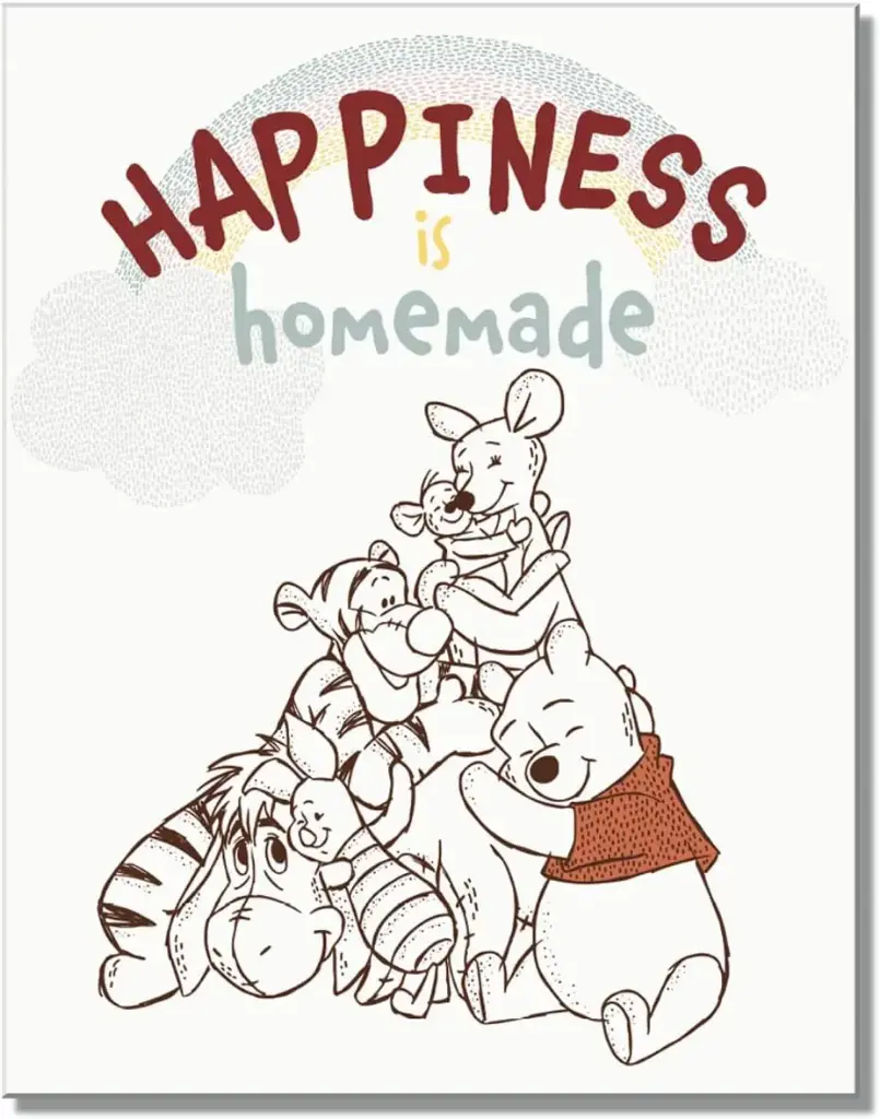 Targa Metallica Winnie the Pooh Happiness is Homemade