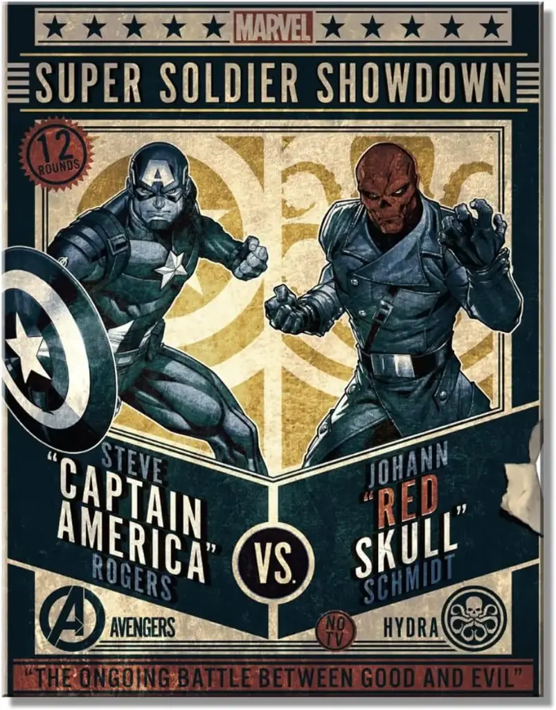 [605279227556] Targa Metallica Captain America vs Red Skull