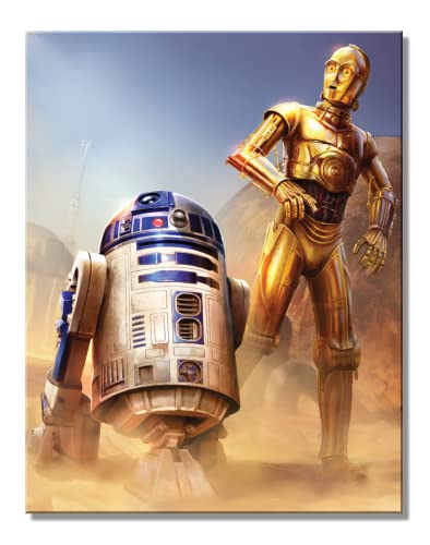 Targa metallica Star Wars C-3P0 & R2-D2