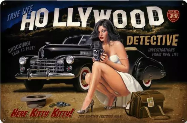 [911445522120] Hollywood Detective Pin Up By Greg Hildebrandt