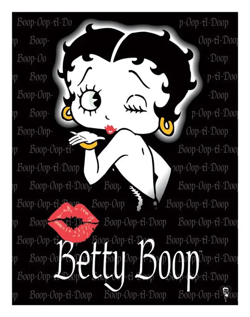 Targa Metallica Betty Boop Blowing Kiss
