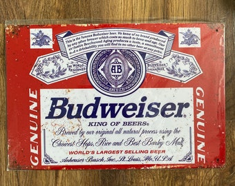 Targa Metallica Budweiser King Of Beers