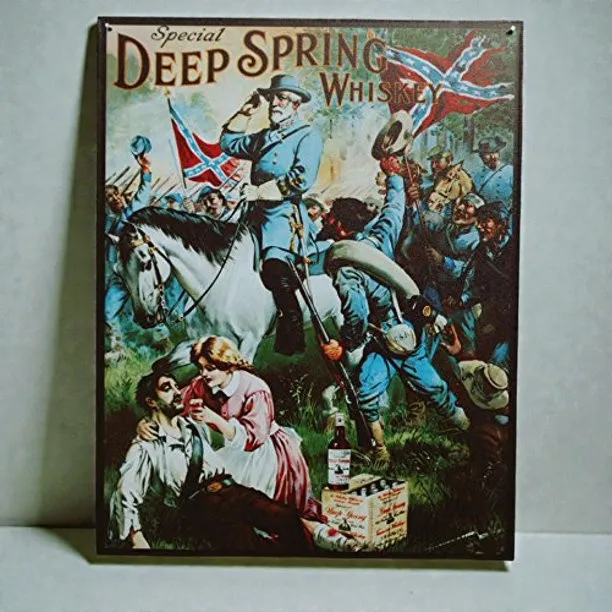 Targa metallica Deep Spring Whiskey Confederate Soldiers