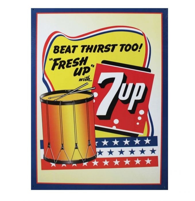 Targa metallica 7up Beat Thirst Too!