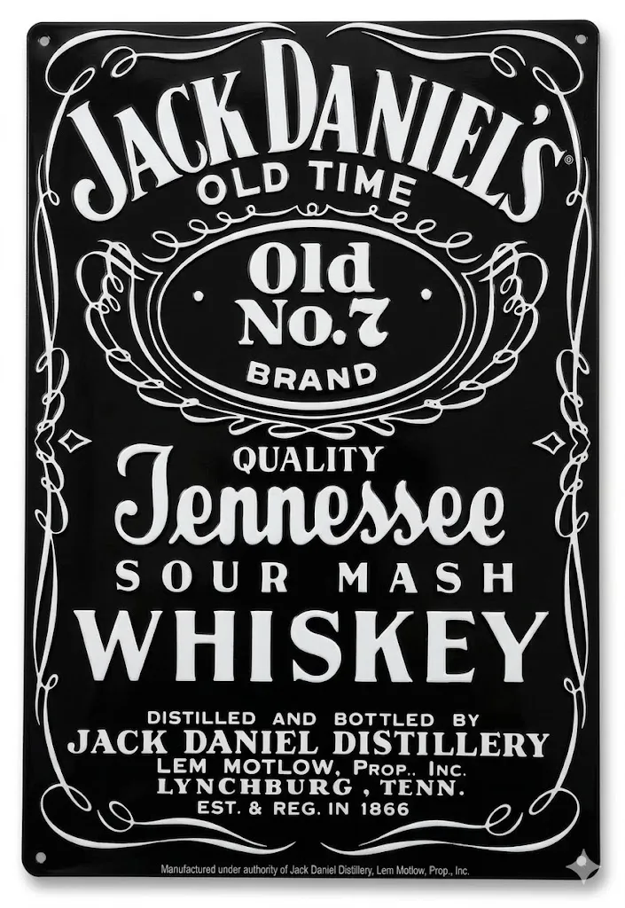 Targa Metallica Jack Daniel's Old Time