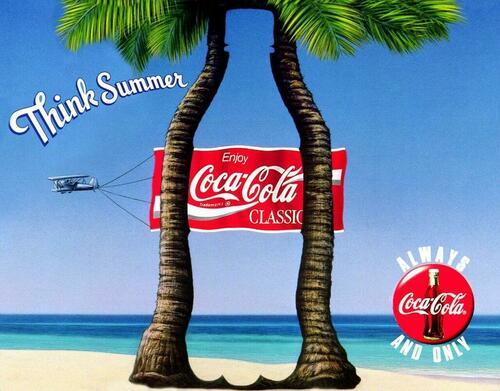 Targa Metallica Coca-Cola Think Summer