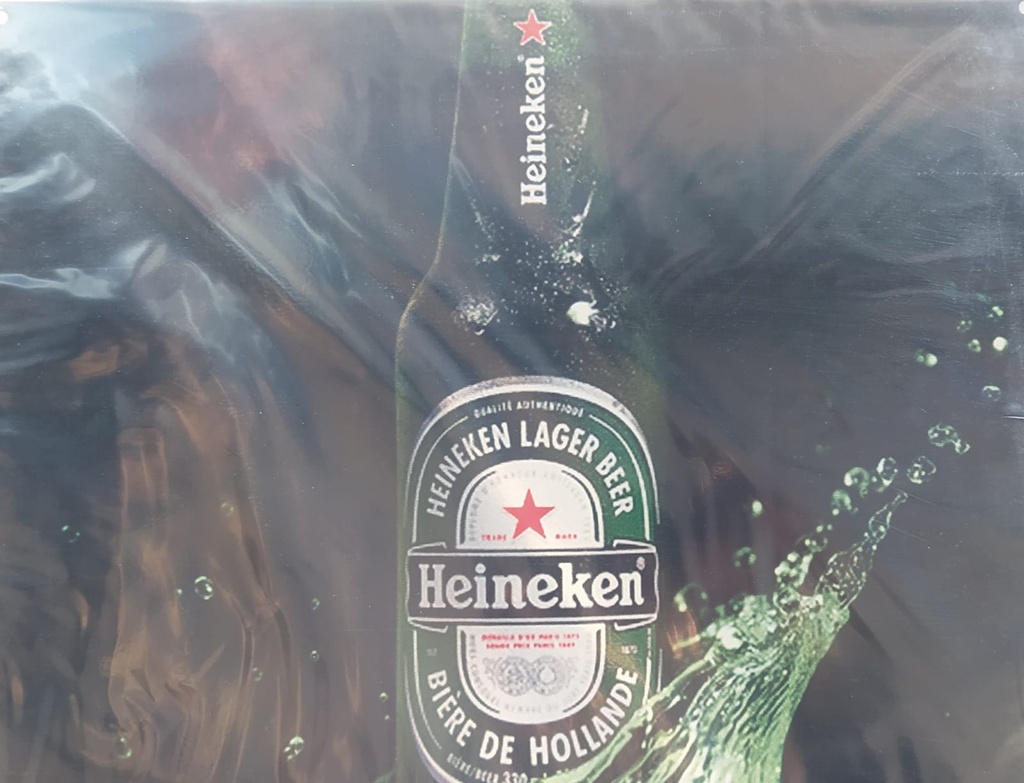 Targa Metallica Heineken Bottle