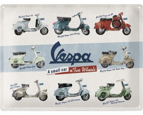 [4036113232584] Targa Metallica Vespa Model Chart