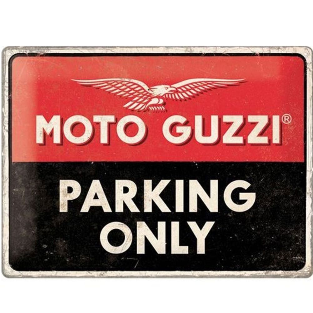 Targa Metallica Moto Guzzi Parking Only