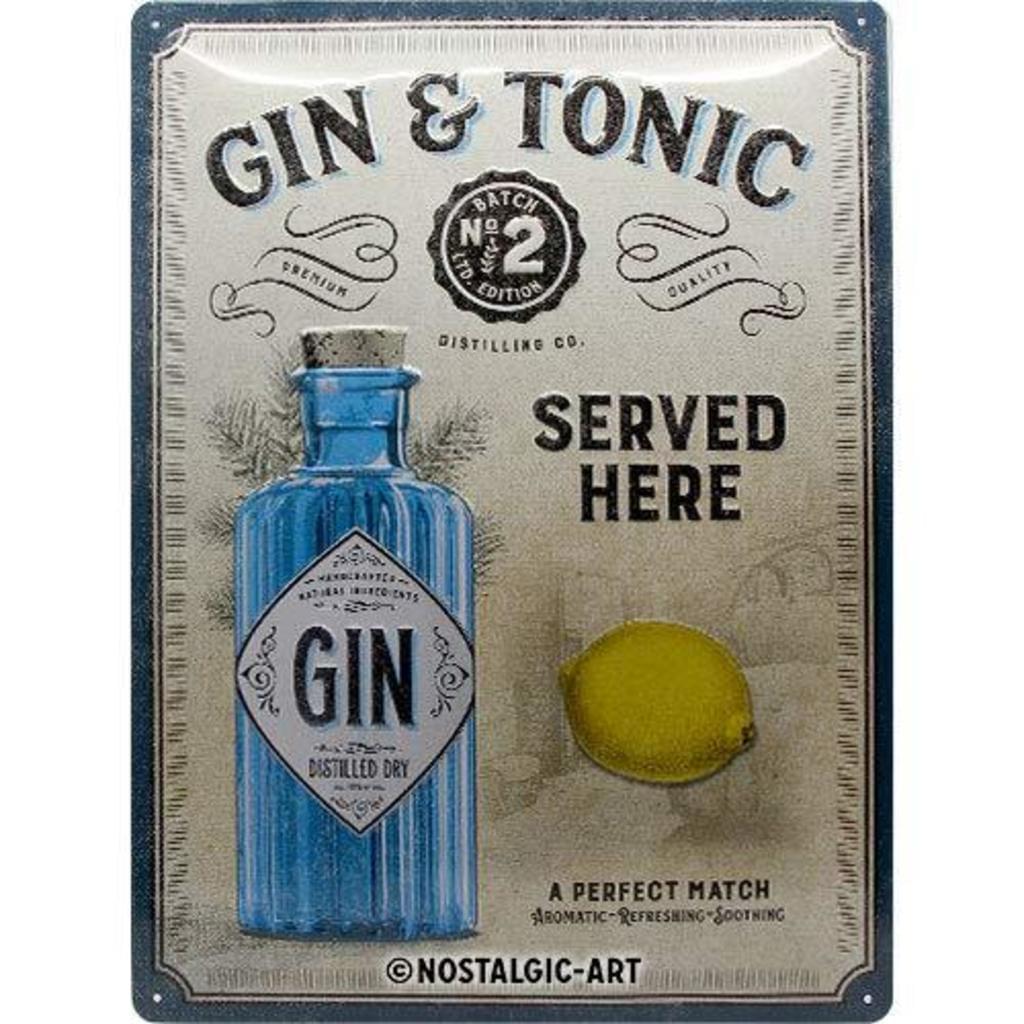 Targa Metallica Gin Tonic Served Here