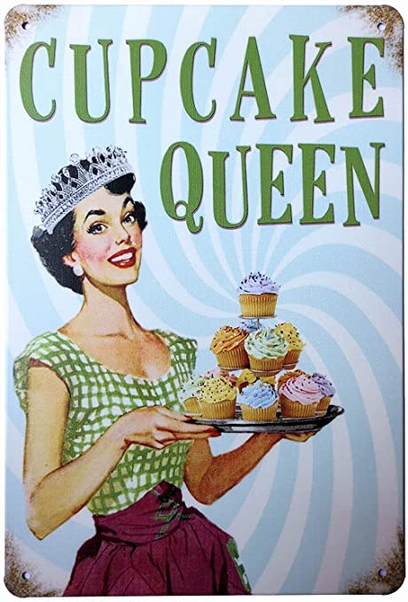 [475364534254] Targa Metallica Cupcake Queen