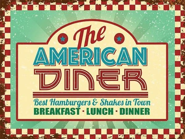 Targa Metallica Diner-American Diner