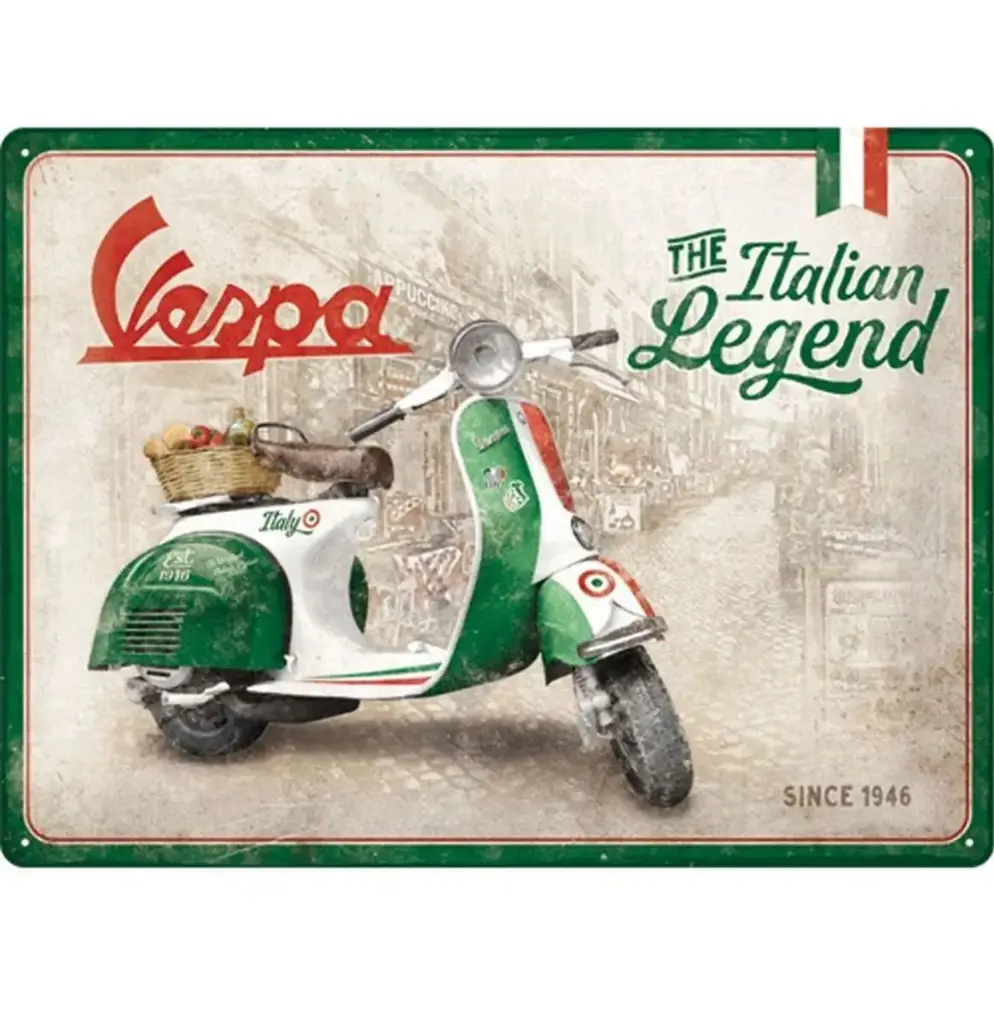 Targa Metallica Vespa  Italian Legend