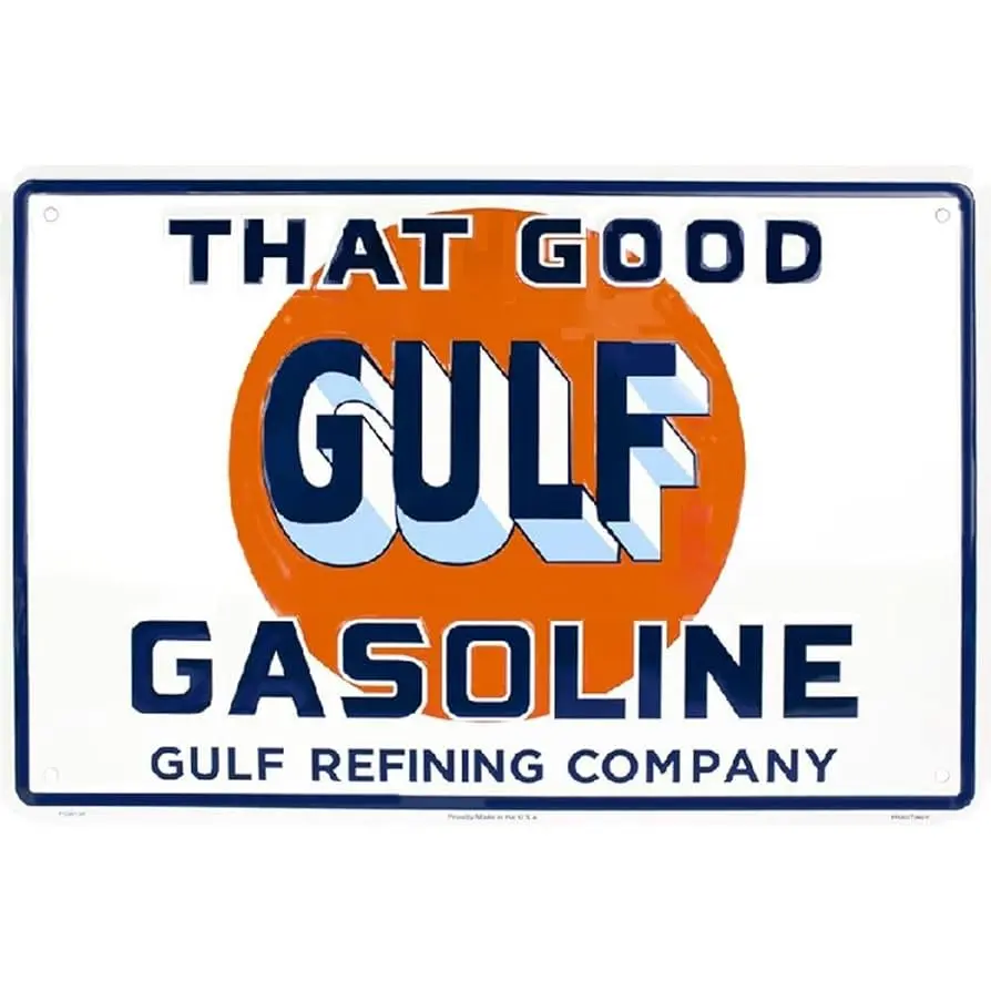 Targa metallica  Gulf Gasoline