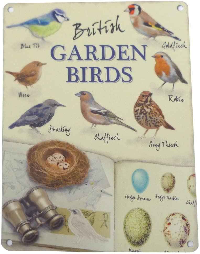 Targa metallica Birds Garden