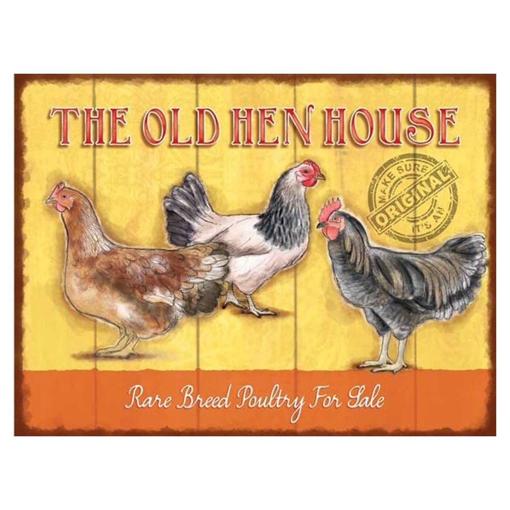 [95458785222] Targa Metallica Chicken The Old Hen House