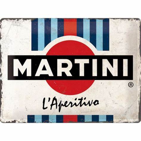 Targa Metallica Martini L'Aperitivo Racing Stripes